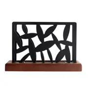 Stainless Steel Paper Towel Holder Square Tissue Dispenser for Kitchen Wood Base Napkin Organizer Dinner Table Accessory