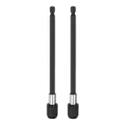 2pcs 6" 1/4 Inch Hex Shank Magnetic Extension Chuck Adapter, Black