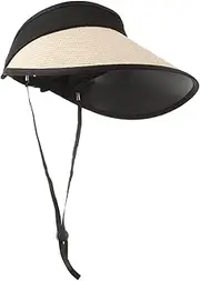 [FOMIYES] Women's Straw Sun Hat Wide Brim Beach Hat Sun Protection for Hiking Travel Beige