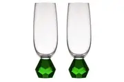 2PK Zhara Crystal 200ml Champagne Glass Cocktail Drinkware Glasses Cup Emerald