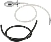 Penis Plug Hollow Steel Anal Dildo with Urethra Piss to Ass Plug, Silver