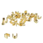 40Pcs #3 U Shape Top Stoppers for Zippers Replacing, Gold Tone
