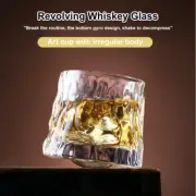 Spinning Whisky Glass Whiskey Tumblers, Old Fashioned Scotch & Bourbon Glasses