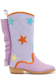 Stella Mccartney Kids Fringed Star-appliquéd Faux Leather Boots - Lilac - 32 (IT32/ UK13 Kids) 32 (IT32/ UK13 KIDS)