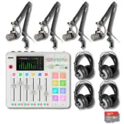 Rode RODECaster Pro II Audio Production Console with 4x Rode PodMic Podcast Mics