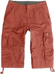 [Generic] Men's Cargo 3/4 Shorts Casual Long Work Short with Multi Pockets Relaxed Lightweight Pockets Activewear for Men