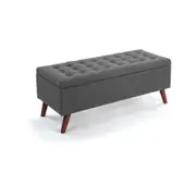 Marcel Storage Ottoman Sofa Bench Fabric Seat 107cm grey