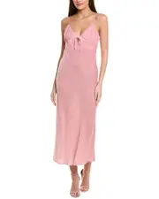 susana monaco Velvet Bias Cut Silk-Blend Midi Dress