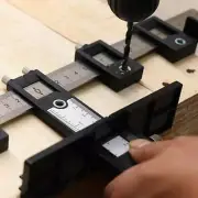Hole Punch Jig Tool Center Drill Bit Guide Locator Wood Drilling Tool Ruler