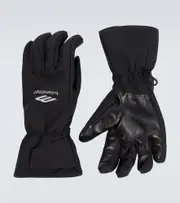 [Balenciaga] Balenciaga 3B Sports Icon leather-trimmed ski gloves M black