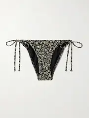 [Matteau] Matteau - The String Floral-print Recycled Bikini Briefs - Black - 2 2 Black