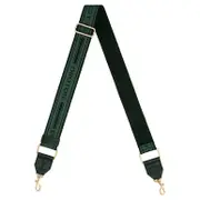 HEATHER LONG BRASS WEBBING STRAP Juniper/Black