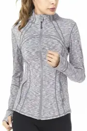 QUEENIEKE Women's Sports Define Jacket Slim Fit and, Gray, Size Small AWkF