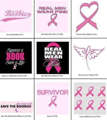 Breast Cancer Awareness TRANSFER Print for HEAT PRESS MACHINE Application