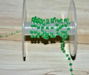green quartz beads beaded rosary chain, 925 sterling silver wire wrapped chain