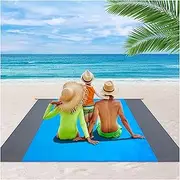 UKKQES Nylon Beach Blanket Waterproof Sandproof Oversized,Extra Large 200 X 210 CM Beach Mat,Sand Free Beach Blanket 1-7 Adults Lightweight Durable for Travel Camping Hiking Picnic