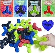 28 Packs Valentines Cards with Fidget Spinner, Stress Relief Hand Finger Spinner Fidget Toy for Valentine's Day Gift for Kids School Classroom Prizes, Gift Exchange,Party Favor