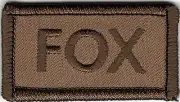 1 1/8" x 2 1/8" Desert Brown / Tan FOX Patch Fits For VELCRO® BRAND Loop Fastene