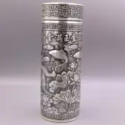 Fine Silver Pure 999 Vacuum Tea Cup Insulated Water Bottle Lotus Leaf Cup 300ML