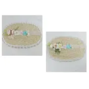 Vacation Hat Handmade Flat Hat Straw Sunhat Surprise Gift for Girlfriend