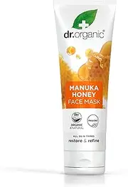 Dr Organic Manuka Honey Face Mask, Nourising, Dry Skin, Mens, Womens, Natural, Vegetarian, Cruelty-Free, Paraben & SLS-Free, Recycled & Recyclable, Organic, 125ml, Packaging may vary