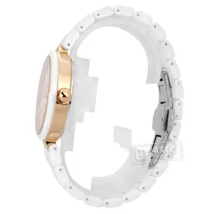 NATURALLY JOJO / 珍珠母貝 陶瓷手錶 粉x玫瑰金框x白 / JO96986-10R / 37mm