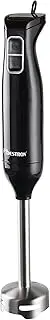 Bestron Hand Blender, Purée Stick with 2 Speed Levels and Ergonomic Handle, Removable Rod, Material: Stainless Steel, Colour: Black/Silver