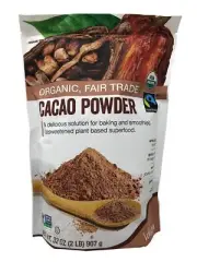 Volupta Organic Fair Trade Unsweetened Cacao Powder 2 Pound for Baking