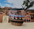 New! Native Art Navajo Hand Painted PIllow Vase Story Teller by Cheryl Laughing