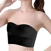 [Generic] Sports Bra Pack for Women Women's Glossy Large Size Non Slip Strapless Underwear Women's Tube Top High Side Ratio Close Breast Beautiful Back Push Up Bra Padded Underwire Bra
