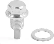 XYWHPGV M12 x 1.25 Silver Tone Magnetic Engine Oil Pan Drain Bolt Screw w Billet for Car(2a1df a4621 4a055 85379 28437 bade3