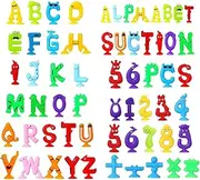 GoNeno 56 PCS Suction Bath Toys for Kids, Alphabets & Numbers Suction Cup Toys, Montessori Sensory Toys & Educational Toys for Kids Ages 3-8, Sucker Toys Travel Toys Window Toys for Toddlers - 56 PCS