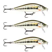 3x Rapala 3.5cm Countdown Sinking Hardbody Balsa Fishing Lures - Gilded Minnow