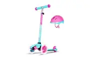 Zycom Kids Zipper Scooter with certified helmet - Teal/Pink