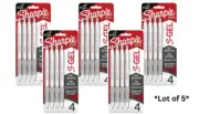 Sharpie SGel Fine Point Retractable Black Ink Gel Pen .7mm 4 Pk Lot 5 (20 Total)