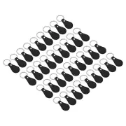 36pcs Leather Key Fob Kit PU Leather Key Fob Blanks with Key Rings Black