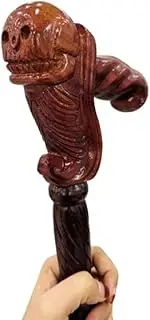 Skull Head Handmade Wooden Carved Walking Cane for Men and Women -Unique Steampunk Walking Stick