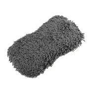 Gray Microfiber 22cm Cleaning Sponge Double Sided Car Dirt Washing Foam Tool