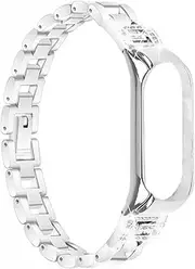 DOITOOL Watch Strap Wristband for Watches Band for Watch Mi 5 Watch Band Bracelet Bands Smartwatch for Women Adjustable Watch Strap 5 Band Wristbands Mi 5 Band Silver Zinc Alloy