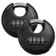 2Pack Combination Lock, 4 Digit Disc Padlock with Hardened Shackle, Weatherpr...