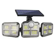 3 Head Motion Sensor Solar Light Wall Lamp Garden Yard Light with Remote Control Outdoor Decor