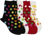 [Jefferies Socks] Little Girls' Fuzzy Dot Sock Pack (Pack of 4)