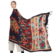 ANYYOU 100% Pure Merino Wool Rose Red Poncho Winter Large Scarf Pashmina Shawl Bandana Neck Wrap For Women