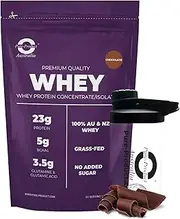 Pure Product Australia - Whey Protein Concentrate & Isolate -100% Premium Grass Fed AU & NZ Whey - 24g Protein per Serve - Non GMO - 3kg (99 Servings) - Chocolate + Glass shaker