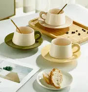 ceramic coffee cup with warm colors