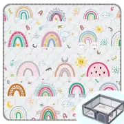 Baby Play Mats for Floor,Thick Soft 50" X 50" Playpen mat, Foldable and