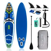 [EU Direct] Funwater 350cm Inflatable Stand Up Paddle Board with Air Pump Adjustable Paddle Travel Backpack Leash Waterp