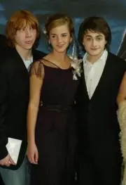 Rupert Grint Emma Watson and Daniel Radcliffe attend the UK Premi- 2004 Photo 1