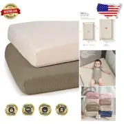 Soft 100% Muslin Cotton Mini Crib Sheets - Ideal for Pack N Play Mattresses