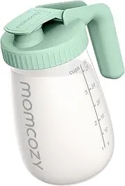 Momcozy Breast Milk Pitcher, Resistant to Heat and Cold Abrupt Temp Swings, No Leak Glass Breast Milk Fridge Storage Container With Wide Mouth, Fast Baby Formula Maker, Breastfeeding Essentials, Green